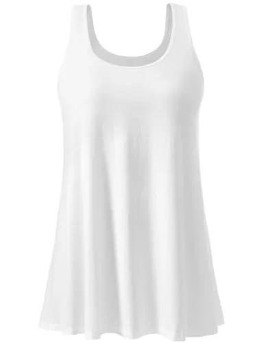 vislivin Tops vislivin Damen Top mit Integriertem BH Tank Top Unterhemd Casual Tank Tops Loose Fit Ärmellose Shirt S-XXXXL