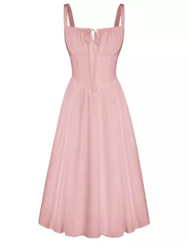 SCARLET DARKNESS Freizeit SCARLET DARKNESS Damen Viktorianische Corsagenkleid Elegant Spaghetti Trägerkleid