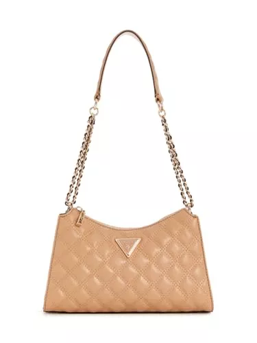 GUESS Taschen & Rucksäcke GUESS Giully Top Zip Shoulder Bag Beige