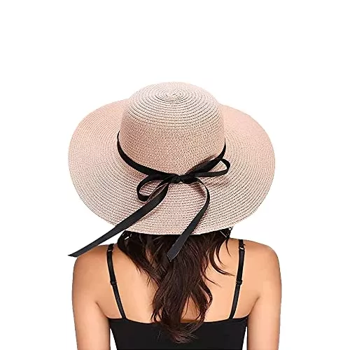 Eight Space Hüte & Mützen Eight Space Damen Strohhut, Klappbarer für Damen, Sonnenhut Strand Breite Krempe UV Schutz Floppy Faltbare Packable Große breite Krempe Cap Strandhut