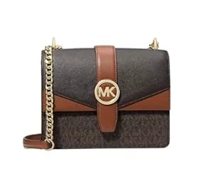 Michael Kors Taschen & Rucksäcke Michael Kors Jet Greenwich Umhängetasche mit Color-Block-Logo, klein, Braun