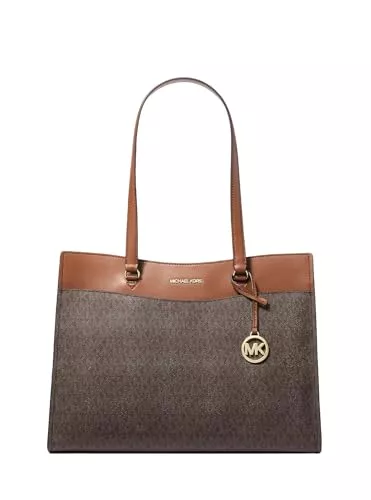 Michael Kors Taschen & Rucksäcke Michael Kors Jet Set Large Signature Logo Tote Bag Brown