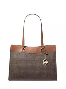 Michael Kors Taschen & Rucksäcke Michael Kors Jet Set Large Signature Logo Tote Bag Brown