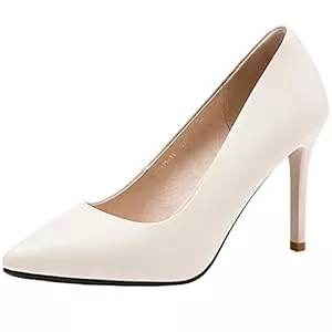 Jamron High Heels Jamron Damen Volles Echtes Leder 5CM/7CM/9CM High Heels Elegant Spitze Zehen Pumps Büro Arbeitsschuhe