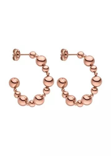 Purelei Schmuck Purelei® Terra Hoops Ohrringe – Edelstahl 18K vergoldet – Wasserfest – Runder Kugel-Look - Durchmesser 30 mm – Eleganter Schmuck für Damen