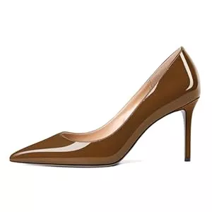 EDEFS High Heels EDEFS Damen Slip On Pumps Lackleder 8cm Stilettoabsatz mit Geschlossener Spitzenkappe Elegant & Sexy für Hochzeitsbräute Büro Partys