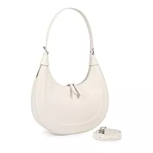 MoreFarther Taschen & Rucksäcke MoreFarther Handtasche Schultertasche Damen Klein Echtes Leder, Halbmond Tasche mit Verstellbarem Schultergurt zum Crossbody Bag, Umhängetasche mit Reißverschluss