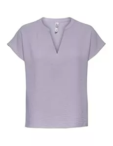 JdY Kurzarmblusen JdY Damen Einfarbige Kurzarm Bluse Basic V-Ausschnitt Blusenshirt Blouse Oberteil JDYLION