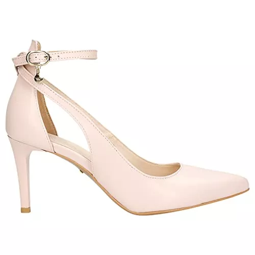 WOJAS High Heels WOJAS - Damen Riemchenpumps I Pumps mit Knöchelschnalle I Hohem Stöckelabsatz I aus Robustem Glattleder I das Futter aus Ziegenleder I Dekorative Logo-Anhänger I 35018