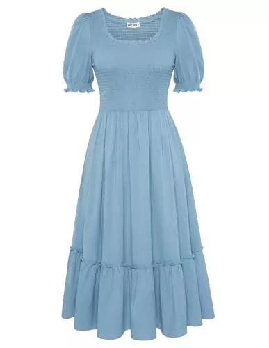 GRACE KARIN Freizeit GRACE KARIN Damen Korsettkleid Elegant A-Linie Kleid Strandkleid Kurzarm Freizeitkleid Strandurlaub