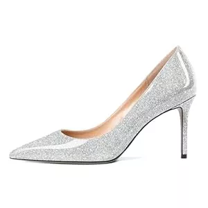 EDEFS High Heels EDEFS Damen Slip On Pumps Lackleder 8cm Stilettoabsatz mit Geschlossener Spitzenkappe Elegant & Sexy für Hochzeitsbräute Büro Partys