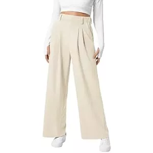 SHEKINI Hosen SHEKINI Hosen Damen Weites Bein Hosen Business Hose Hohe Taille Damenhosen Herbst Bequeme Freizeithose Lang Locker Hose mit Taschen