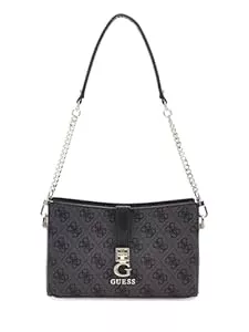 GUESS Taschen & Rucksäcke GUESS Zamira Top Zip Shoulder Bag Coal Logo