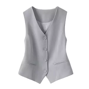 LSFYYDS Westen LSFYYDS Damen Weste, Ärmelloser Blazer, Elegante, Schmale Button Down Weste Für Arbeit Und Büro, Retro Party Weste, V Ausschnitt, Economy Anzugweste