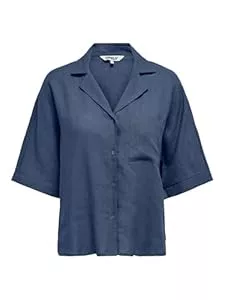 ONLY Kurzarmblusen ONLY Damen Onltokyo Life Ss Linen Bl Shirt PNT Noos