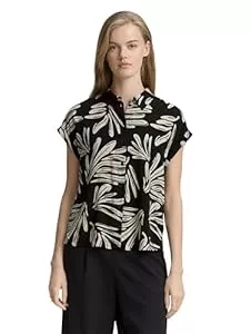 TOM TAILOR Denim Kurzarmblusen TOM TAILOR Denim Damen Kurzarm-Bluse mit Muster