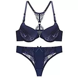 MEN.CLOTHING-LEE Unterwäsche & Dessous MEN.CLOTHING-LEE Frauen Sexy Elegante BH Tanga Set Spitze Dessous Push Up BH Höschen Bequeme und atmungsaktive Unterwäsche SetFür Frauen-L_100B_United_States