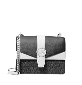 Michael Kors Taschen & Rucksäcke Michael Kors Greenwich Small Signature Leder Crossbody Bag Black Combo, Schwarze Kombi., Small