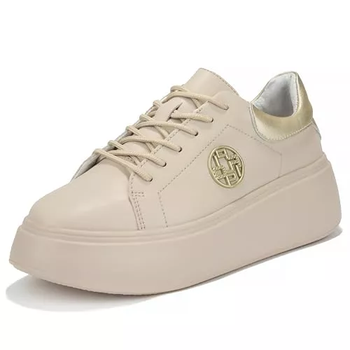 FILIPPO Sneaker & Sportschuhe FILIPPO Plateau Sneaker Damen Leder - Schuhe Damen Sneaker Leder - Halbschuhe