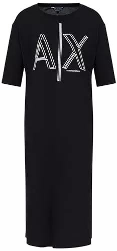 Armani Exchange Freizeit Armani Exchange Damen Sustainable, Big Logo Print, Round Neck Casual Dress