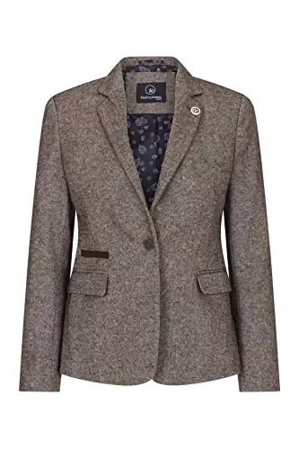 TruClothing.com Blazer TruClothing.com Damenhose Fischgräte Tweed Design 1920er Stil Braun Tailored Fit