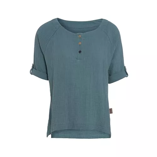 KNIT FACTORY Langarmblusen KNIT FACTORY - Nena Top - Damen Oberteile - Longshirt - Luftig und lockere Passform - Für Frühling und Sommer - Rundhalsausschnitt - 100% Bio-Baumwolle