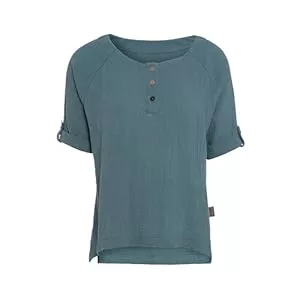 KNIT FACTORY Langarmblusen KNIT FACTORY - Nena Top - Damen Oberteile - Longshirt - Luftig und lockere Passform - Für Frühling und Sommer - Rundhalsausschnitt - 100% Bio-Baumwolle