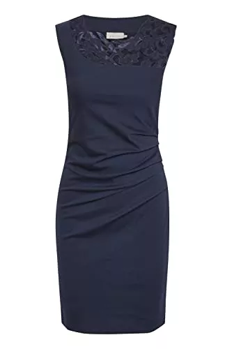 KAFFE Cocktail KAFFE Kleid India Damen Kleid Cocktailkleild Ärmellos Elegant Spitze Knielang Spitzenkleid