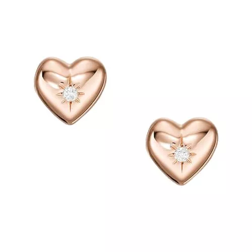 FOSSIL Schmuck Fossil Damen Edelstahl oder Semi-Edelstein mit Lock Back Verschluss Ohrringe