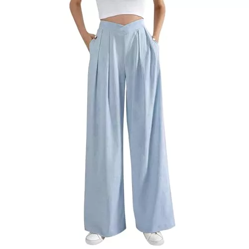 Generisch Hosen Damen-Jogginghose für Damen, UK-Taschen, volle Größe, leger, Loungewear, athletisch, aktive Sweathose, lockere Passform, Y2K, Streetwear, Tanz, lockere Passform, ausgestellte Hose, Fleece, gerades