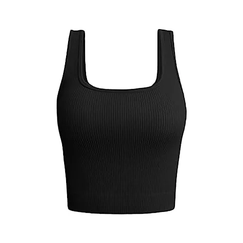 Surttan Tops Damen Top Sexy Crop Blusentops Mode Shirts Basic Sporttop T-Shirts Bequem Teenager Mädchen Tanktop Casual Shirt Sexy Tops Y2k Tshirt Ärmellos Cami