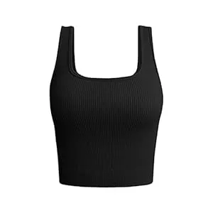 Surttan Tops Damen Top Sexy Crop Blusentops Mode Shirts Basic Sporttop T-Shirts Bequem Teenager Mädchen Tanktop Casual Shirt Sexy Tops Y2k Tshirt Ärmellos Cami