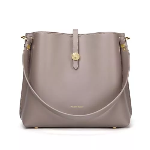 Cnoles Taschen & Rucksäcke Cnoles Damen-Schultertasche aus edlem Rindleder - Großvolumiger Shopper mit Crossbody-Umhängung im trendy Eimertaschen-Design