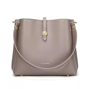 Cnoles Taschen & Rucksäcke Cnoles Damen-Schultertasche aus edlem Rindleder - Großvolumiger Shopper mit Crossbody-Umhängung im trendy Eimertaschen-Design