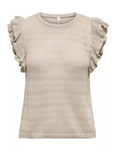 ONLY Kurzarmblusen ONLY Damen Onlaga Sl Glitter O-Neck Top KNT