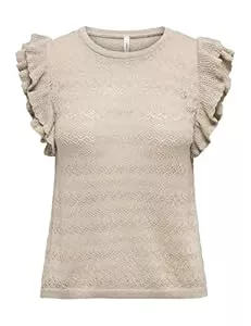 ONLY Kurzarmblusen ONLY Damen Onlaga Sl Glitter O-Neck Top KNT