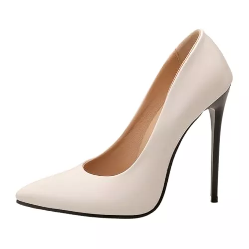 MiaZane High Heels Pumps Damen Stöckelabsatz High Heels Modische Absatzschuhe Glänzend Sexy Spitze Zehen Klassisch Sexy Hochzeits Pumps Für Formelle Anlässe Und Büro Große Größen