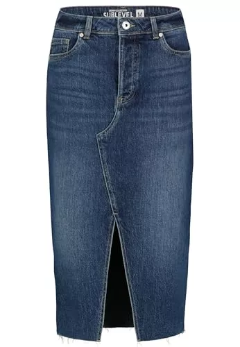 Sublevel Röcke Sublevel Jeansrock Rock Jeans Langer Schnitt Maxi Midi Mini Regular Fit Stretch Denim