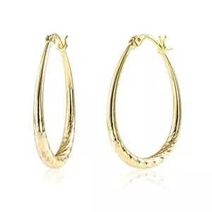 ASH'S CHOICE Schmuck ASH'S CHOICE Sterling Silber 925 Creolen Ohrringe, 14K Vergoldet Ovale Creole Twist Ohrringe, Hypoallergene Persönlichkeit Mode Leichte Tropfen Ohrring Oval Creolen für Damen Frauen
