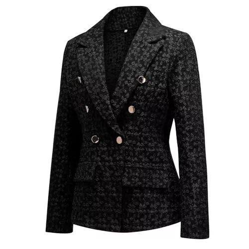YYNUDA Blazer YYNUDA Blazer Damen Leichter Sommeranzug Blazerjacke mit Aufdruck Elegant Casual Outfits Einfarbig Anzug Festlich Hochzeit Büro