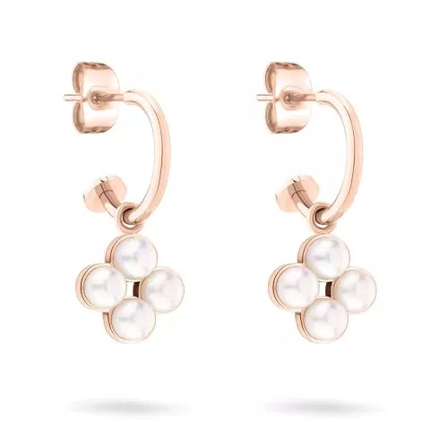 Tamaris Schmuck Tamaris Creolen Ohrringe für Damen, Damen Ohrschmuck mit aushängbaren Anhängern, wasserfest aus Edelstahl