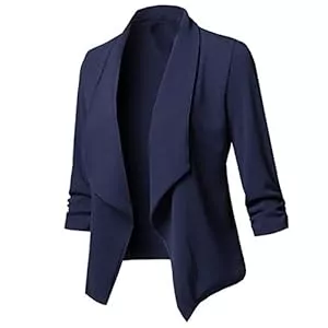 Generic Blazer Kostüme & Blazer Für Damen, Jackett Frühling Casual Sweatblazer Damen, Open Front Einfarbig Slim Fit Blaser Jacke Oversize Blazer Damen Kurz Klassiker Vintage Frühlingsjacke Damen Blazer Große Größen