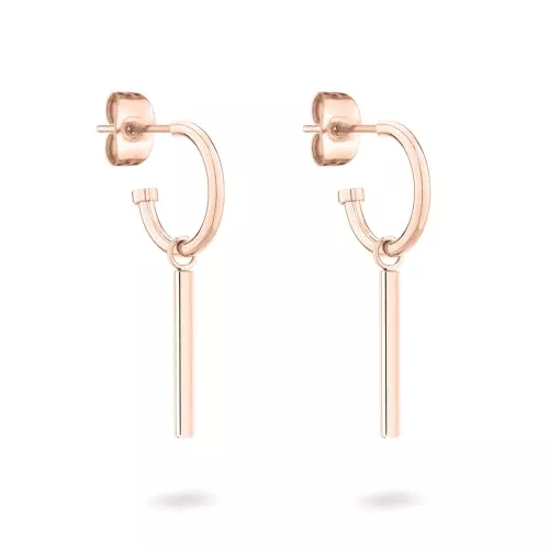 Tamaris Schmuck Tamaris Creolen Ohrringe für Damen, Damen Ohrschmuck mit aushängbaren Anhängern, wasserfest aus Edelstahl