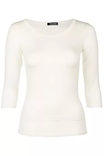 Cara Mia Langarmshirts Muse Shirt für Damen mit 3/4 Arm und Rundhals Baumwolle Stretch viele Farben
