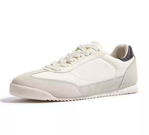 LUCKY STEP Sneaker & Sportschuhe LUCKY STEP Damen Leder Sneaker – Modische Schnürschuhe, Bequeme Freizeitschuhe für Alltag & Tennis