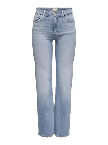 ONLY Jeans ONLY Female Straight-Fit Jeans ONLBLUSH Mittlere Taille Gerade geschnitten Jeans