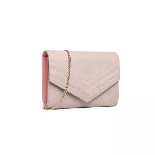 Miss Lulu Taschen & Rucksäcke Miss Lulu Clutch Damen Wildleder-Optik Leichtgewicht Umhängetasche für Hochzeiten Partys Bälle
