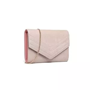 Miss Lulu Taschen & Rucksäcke Miss Lulu Clutch Damen Wildleder-Optik Leichtgewicht Umhängetasche für Hochzeiten Partys Bälle
