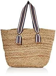 PIECES Taschen & Rucksäcke PIECES Womens PCMYNTE Straw Shopper Tasche, Detail:SURF The Web Handle Nature, ONE SIZE