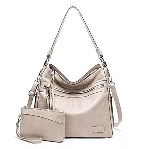 Lifetooler Taschen & Rucksäcke Lifetooler Handtaschen Set Gross Leder Tasche Schultertasche Hobo Taschen Damen Portemonnaie Geschenke für Frauen